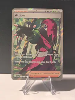 Atticus 133/131 Ultra Rare Full Art Trainer - Prismatic Evolutions PRE Pokemon - Image 1