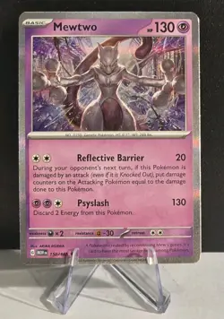 Pokemon TCG Mewtwo Scarlet & Violet-151 150/165 Holo Holo Rare NM - Image 1