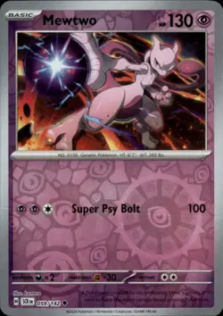Mewtwo 059/142 Reverse Holo Uncommon - Stellar Crown SCR Pokemon NM - Image 1