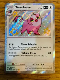 NM! Oinkologne (208/091) Paldean Fates Baby Shiny Rare Pokemon Card! FREE P&P! - Image 1