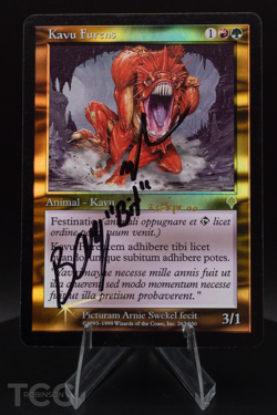 Raging Kavu (SIGNED by Barry "Bit" Reich) LATIN - Invasion Foil - MTG - Image 1
