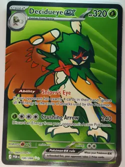 Decidueye ex 100/088 Holo Ultra Rare Perfect Order Pokemon Lightly Played - Image 1