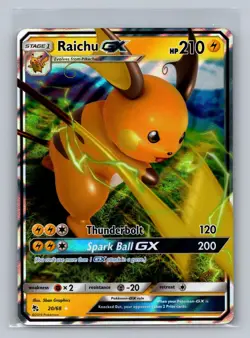 Raichu GX 20/68 Holo GX Rare Hidden Fates Pokemon NM - Image 1