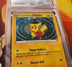 Pokemon Special Delivery Pikachu PSA 9 swirl Canada Holo Promo SWSH074 - Image 1