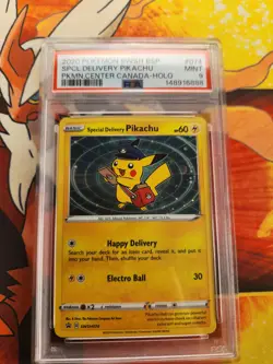Pokemon Special Delivery Pikachu PSA 9 swirl Canada Holo Promo SWSH074 - Image 3