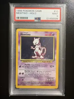 POKEMON MEWTWO 1999 GAME BASE SET #10 HOLO PSA 9 - Image 1