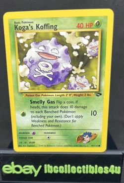 Koga's Koffing 79/132 Common Gym Challenge Pokemon Card Wotc 2000 NM F/S - Image 1