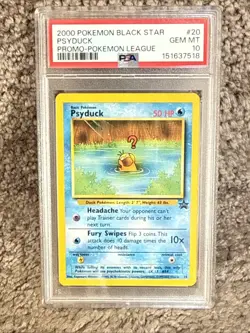 2000 Pokemon Black Star Promo Pokemon League #20 Psyduck 🔥🔥 GEM MINT PSA 10 - Image 3