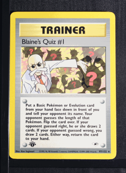 PSA 5 EXCELLENT 2000 Pokemon Gym Heroes #97 Blaine's Quiz #1 1st Edition !!! - Image 3
