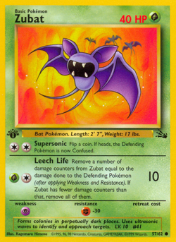 Zubat 57/62 Common Fossil Pokemon Lightly Played - Image 4
