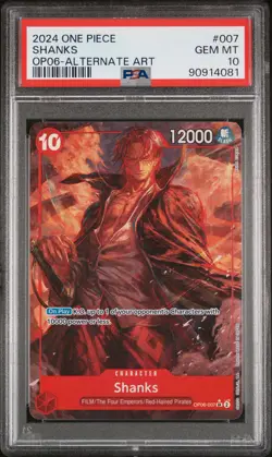 2024 ONE PIECE OP06-WINGS OF THE CAPTAIN ALTERNATE ART #007 SHANKS PSA 10 - Image 1