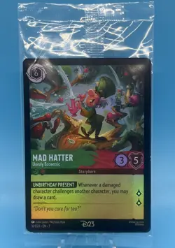 Disney Lorcana D23 Promo Mad Hatter Unruly Eccentric Foil Card NM Sealed!! - Image 1