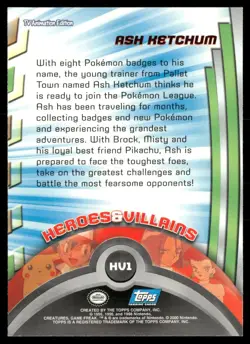 Ash Ketchum #HV1 Topps Trading Cards Series 2 Pokemon Near Mint - Image 2