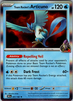 Team Rocket's Articuno 051/182 Holo Destined Rivals English Pokemon Card - Image 1