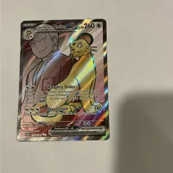 Team Rocket's Persian EX 219/182 Destined Rivals Holo Full Art Pokemon Card - Image 1