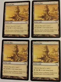 MTG English Magic Cards LP 4x ANCIENT DEN x4 Mirrodin - Artifact Land - Image 1