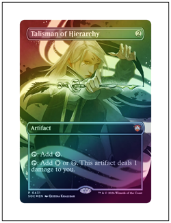 Talisman of Hierarchy, Borderless Foil, Secrets of Strixhaven Codex Promo MTG NM - Image 1