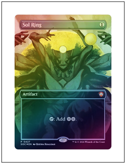 Sol Ring, Borderless Foil, Secrets of Strixhaven Codex Promo MTG NM - Image 1