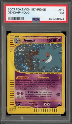 Pokemon Gengar Skyridge Holo Rare #H9 PSA 5 - Image 1