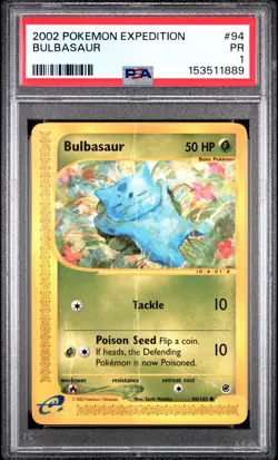 2002 POKEMON EXPEDITION #94 BULBASAUR PSA 1 - Image 1