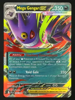 Mega Gengar ex 056/094 Double Rare Phantasmal Flames Pokemon Near Mint - Image 1