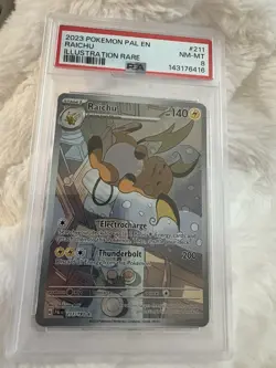 2023 Graded PSA 8.0 Raichu #211 Pokemon Paldea Evolved Full Art - Image 3