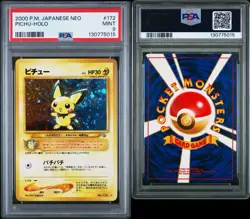 2000 POKEMON JAPANESE NEO #172 PICHU HOLO PSA 9 MINT SWIRL 🌀 *NEW CERT* - Image 3