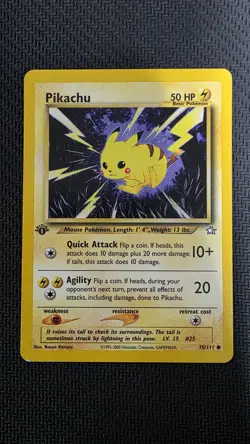 Pokemon Neo Genesis 1st Edition Pikachu 70/111 Non Holo - Image 1
