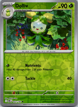 Dolliv 022/182 Paradox Rift Reverse Holo Pokemon TCG NM - Image 1