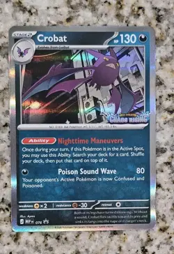 Pokemon Crobat 076 [STAMPED] Black Star Promo⭐ME: Chaos Rising EN Holo NM - Image 1
