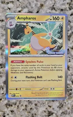 Pokemon Ampharos 075 [STAMPED] Black Star Promo⭐ME: Chaos Rising EN Holo NM - Image 1