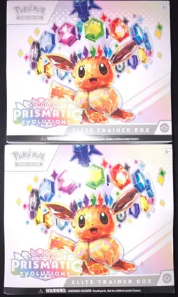 Lot of 2 Pokemon TCG Prismatic Evolutions Elite Trainer Box ETB Factory Sealed - Image 1