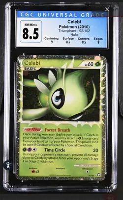 Celebi (Prime) Triumphant Ultra Rare Holo #92 Pokemon TCG CGC 8.5 NM/Mint+ - Image 3