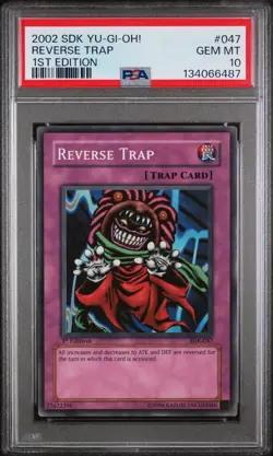 2002 YU-GI-OH! STARTER DECK: KAIBA 1ST ED #047 REVERSE TRAP PSA 10 - Image 1