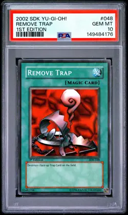 2002 YU-GI-OH! STARTER DECK: KAIBA 1ST EDITION #048 REMOVE TRAP PSA 10 - Image 1