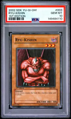 2002 YU-GI-OH! STARTER DECK: KAIBA 1ST EDITION #003 RYU-KISHIN PSA 10 - Image 1