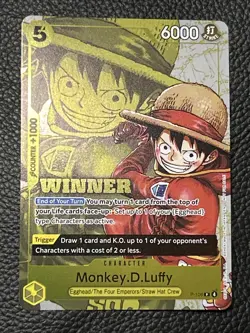 One Piece Monkey.D.Luffy P-106 Stamp (Winner Pack 2026 Vol. 2) Promo NM Foil - Image 1