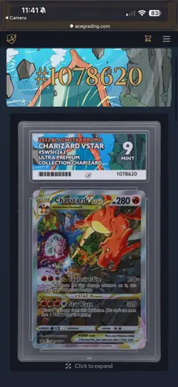 Charizard VSTAR SWSH262 Black Star Promo Card Pokemon TCG ACE 9 - Image 3