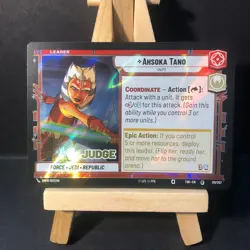 Star Wars Unlimited TOTR Foil Judge Promo Card 001/257 Ahsoka Tano Near Mint + - Image 1