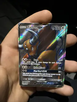 Tauros GX 144/149 Full Art Rare Holo Pokemon Card - Sun and Moon Base Set - Image 1