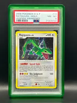 RAYQUAZA #14 HOLO RARE W. Swirl- 2008 Pokemon DP Legends Awakened - PSA 8 - Image 1