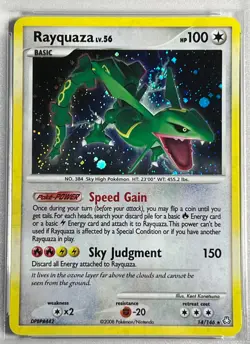 RAYQUAZA #14 HOLO RARE W. Swirl- 2008 Pokemon DP Legends Awakened - PSA 8 - Image 2
