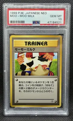 PSA 10 - 1999 Japanese Moo-Moo Milk Banned Artwork, Neo Pokemon Card GEM MT - Image 1