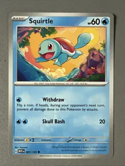 Pokemon TCG * Scarlet & Violet 151 Card * 007/165 Squirtle Common * FRESH PK - Image 1