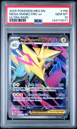 2025 POKEMON MEG EN-MEGA EVOLUTION ULTRA RARE #158 MEGA MANECTRIC EX PSA 10 - Image 1