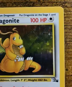 Pokemon TCG 1999 Pokemon Fossil #4/62 Dragonite Holo Rare Vintage - Image 5