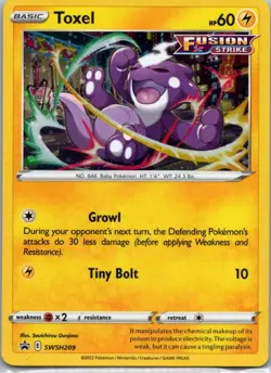 Pokemon TCG Toxel SWSH209 SWSH Black Star Promos Cosmos Holo NM - Image 1