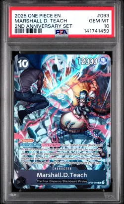 2025 ONE PIECE ENGLISH VERSION 2ND ANV SET #093 MARSHALL D. TEACH PSA 10 - Image 1