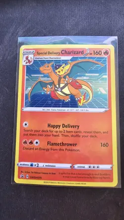 Pokemon Center Exclusive TCG Card Special Delivery Charizard SWSH075 Promo NM - Image 1