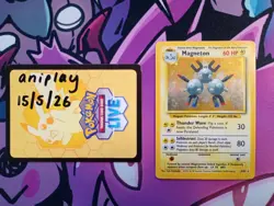 Magneton 9/102 Rare Holo Base Set Unlimited MP Pokemon TCG Vintage Pokemon Card - Image 1